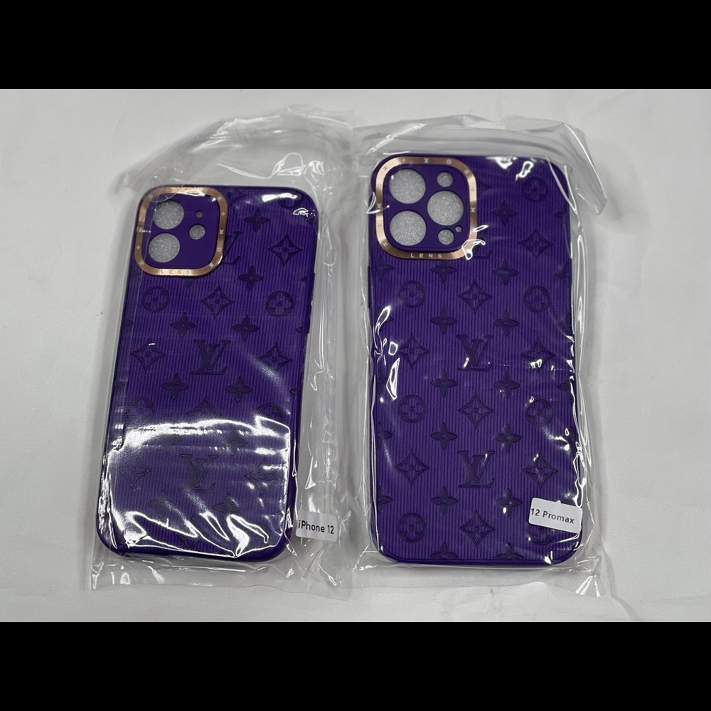 Purple LV IPhone 12 & Pro Max Cases